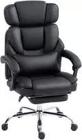 Aosom Biuro kėdė Ergonomiška reguliuojama pasukama kėdė 69x72x118 cm Juoda PU oda