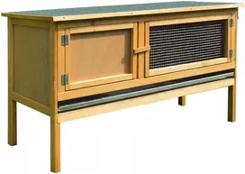 Aosom Triušio narvas 115x44.3x65 cm Geltonos medienos