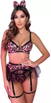 Keturių dalių apatinio trikotažo komplektas Leopard Girl
