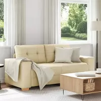 Dvivietė sofa, kreminės spalvos, 180x77x82 cm, audinys