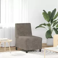 Fotelis Modulinė sofa be porankių, tamsiai pilka, 55 cm, dirbtinė zomša, oda