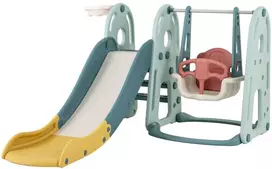 Koduva 4-in-1 vaikų čiuožykla ir sūpynės žaidimų rinkinys žalias