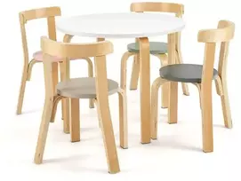 Koduva Vaikiškas stalas komplektas su 4 kėdėmis spalvotas