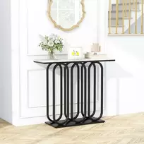 Koduva 100 cm juodas marmuro imitacijos įėjimo staliukas