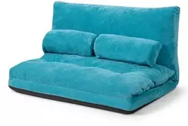 Lauko baldų komplektas Koduva Sulankstomas grindų sofa-lova su 2 juosmens pagalvėmis, mėlyna