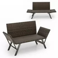 Lauko baldų komplektas Koduva Sulankstomas 2 vietų lauko sofa, pilka