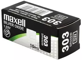Maxell sidabro oksido baterijos 303 SR44SW 1.55V, 10vnt.
