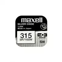 Maxell sidabro oksido baterijos 315 SR716SW 1.55V, 1vnt.