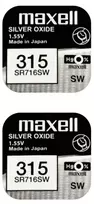 Maxell sidabro oksido baterijos 315 SR716SW 1.55V, 2vnt.