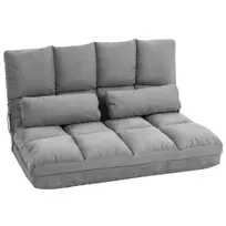 Grindų sofa, grindų kėdė "2-in-1" - pilka