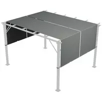 Keičiamasis stogelis pergolei su UV apsauga, tentas nuo saulės terasos stoginei, 3x3 m paviljonui, tamsiai pilkas