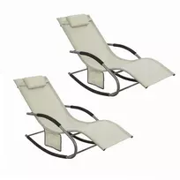 2 x Supamasis Krėslas | Poilsio Krėslas Lauko Baldams, 2 Sėdimos Vietos