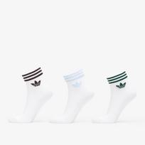 adidas 3-Stripes Ankle Socks 3 Pairs White/ Aurora Coffee/ Crystal Sky- Collegiate Green - Dydis L (KH0460 Kojinės)