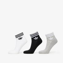 adidas 3-Stripes Ankle Socks 3-Pack White/ Medium Grey Heather/ Black - Dydis M (JV7437 Kojinės)