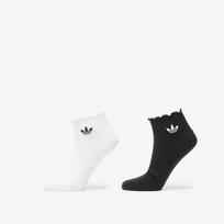 adidas Ruffle Quarter Socks White/ Black - Dydis L (KD8367 Kojinės)