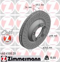 Stabdžių diskas ZIMMERMANN 460.4500.20