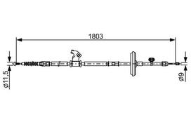 Trosas, stovėjimo stabdys BOSCH 1 987 482 508