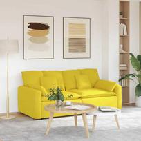 Modulinė sofa su pagalvėlėmis, šviesiai geltona