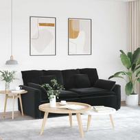 Modulinė sofa su pagalvėlėmis, juoda
