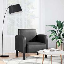 Sofa-kėdė su porankiais, juoda, 54 cm, dirbtinė oda
