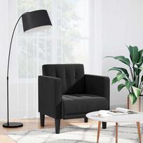 Sofa-kėdė su porankiais, juoda, 53 cm, aksominė