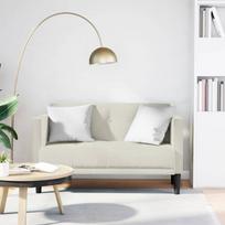 Dvivietė sofa, kreminės spalvos, 111 cm, aksominė