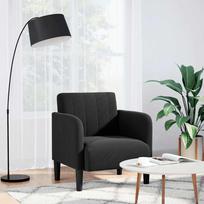 Sofa-kėdė su porankiais, juoda, 54 cm, aksominė