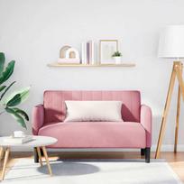 Dvivietė sofa, rožinė, 109 cm, aksomas