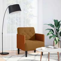 Sofa-kėdė su porankiais, ruda, 55 cm, aksominė