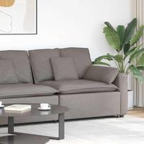 Modulinė sofa, porankis, galo modulis su pagalvėlėmis, pilkai ruda, 100 cm