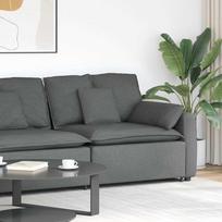 Modulinė sofa su porankiu ir pagalvėlėmis, tamsiai pilka, 100 cm