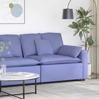 Modulinė sofa su porankiu, džinsinės mėlynos spalvos, 100 cm