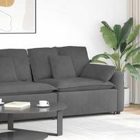 Modulinė sofa su porankiu ir pagalvėlėmis, tamsiai pilka, 100 cm