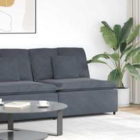 Modulinė sofa su pagalvėlėmis, tamsiai pilka, 100 cm