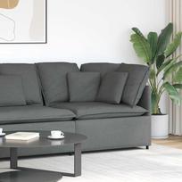 Modulinė kampinė sofa su pagalvėlėmis, tamsiai pilka, 100 cm