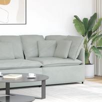Modulinė kampinė sofa su pagalvėlėmis, šviesiai pilka, 100 cm