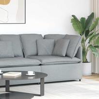 Modulinė kampinė sofa su pagalvėlėmis, šviesiai pilka, 100 cm