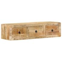 Prie sienos montuojama televizoriaus spintelė, 100x32x25 cm, masyvi mango mediena