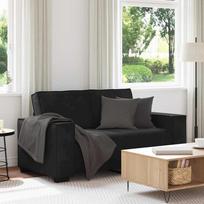 Dvivietė sofa, juoda, 160x78x84 cm, aksominė