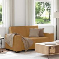 Dvivietė sofa, ruda, 160x78x84 cm, aksominė