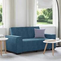 Dvivietė sofa, mėlyna, 160x78x84 cm, aksominis