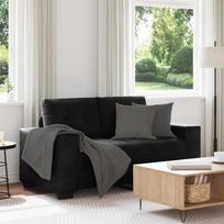 Dvivietė sofa, juoda, 160x77x82 cm, aksominė