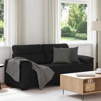 Dvivietė sofa, juoda, 180x81x84 cm, audinys