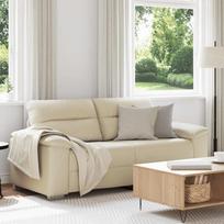 Dvivietė sofa, kreminės spalvos, 180x81x84 cm, dirbtinė oda