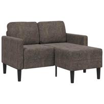 Dvivietė sofa su šezlongu, L formos, tamsiai pilka, 125 cm, dirbtinė oda