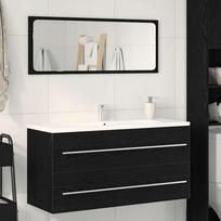 Vonios kambario spintelė, praustuvas, juodo ąžuolo spalvos, 100x38,5x48 cm, inžinerinė mediena