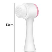Facial cleaning products,Face Brush - Manual Facial Cleansing Brush, Silicone Scrubber for Deep Pore Exfoliation,Pink