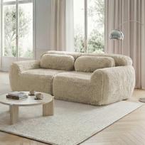 Modulinė sofa, pliušinis audinys, 32D putos, 2 vietų