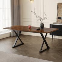 Valgomasis stalas, MDF ir metalas, 180x90x75 cm, 6-8 vietų