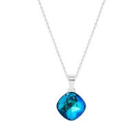 Kaklo papuošalas moterims DiamondSky "Glare II (Bermuda Blue)" su Swarovski kristalais, Golden